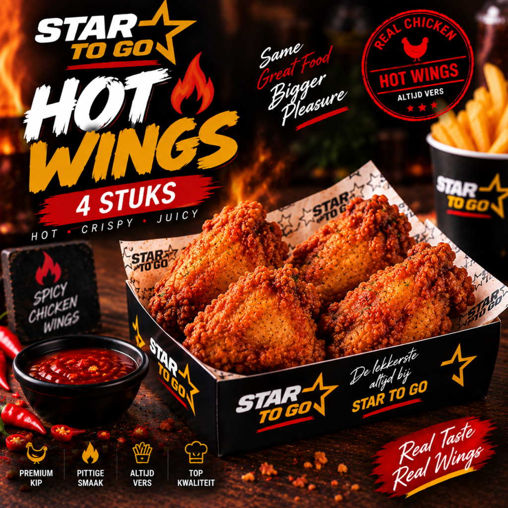 Hot wings – 4 stuks