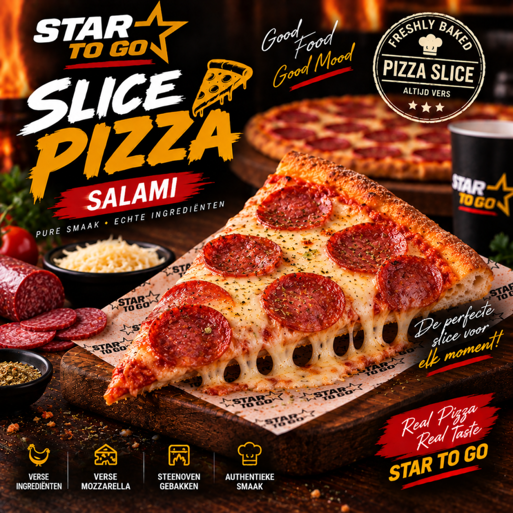 Slice pizza salami