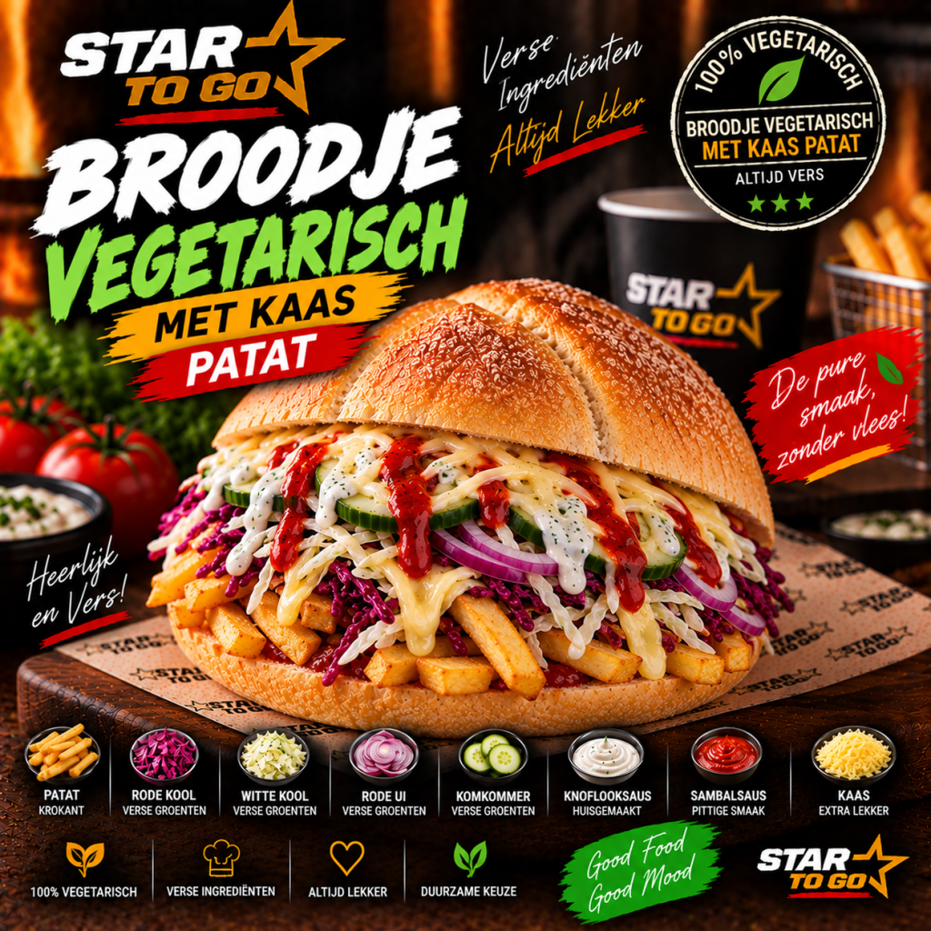 Broodje vegetarisch met kaas